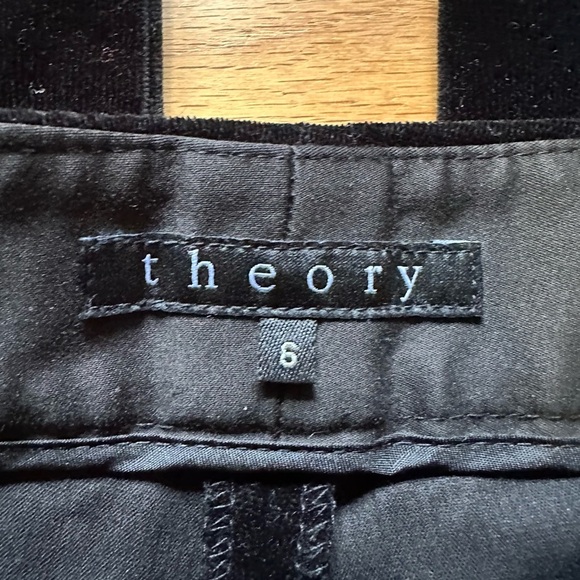Theory Tara Be Velvet Embellished Flare Trousers Black Womens 6 - Picture 2 of 8
